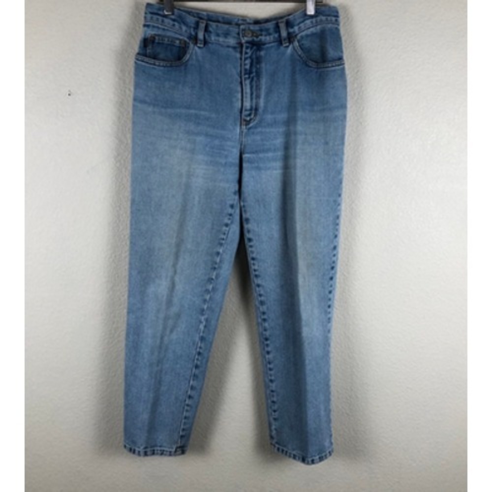 Lauren Jeans Co‎ Ralph Lauren Jeans Womens 10 Light Blue Tapered Leg Zip Fly